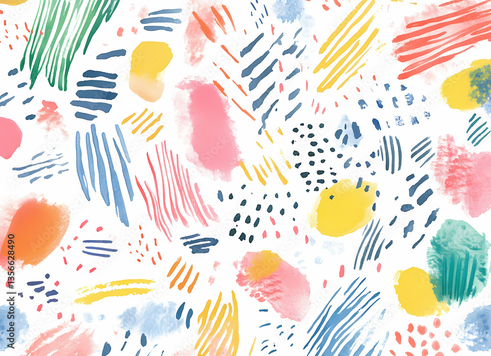 Poster artistic brushstrokes: a vibrant composition of colorful brushstrokes creates a dynamic and visually