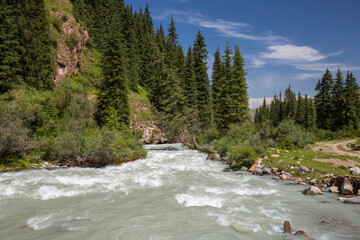 The Karakol Gorge, also known as Karakol Valley, Kyrgyzstan