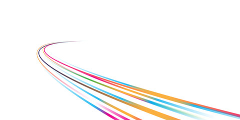 Abstract neon color glowing lines element. Abstract Colorful Curved Lines on White Background. Colorful lines. Vector. 