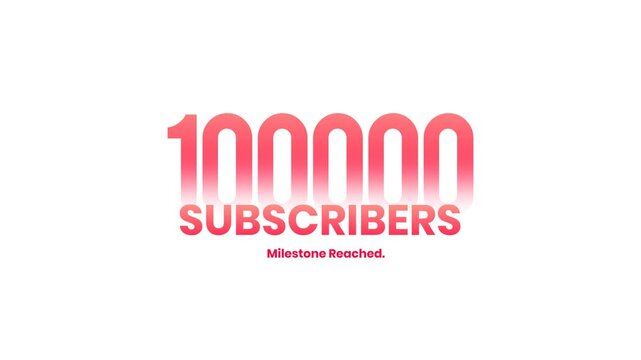 Subscriber milestone reached 100K animated colorful screen for influencer