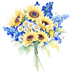 Spring bouquet with sunflowers clipart