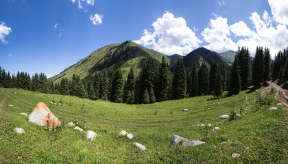 The Karakol Gorge, also known as Karakol Valley, Kyrgyzstan
