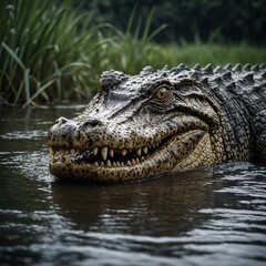 Obraz premium crocodile in the water