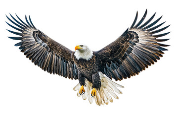 Fototapeta premium Bald eagle in transparent background