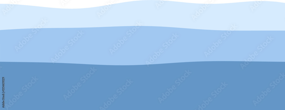 Poster abstract blue waves in gradient layers creating a serene ocean-inspired background.