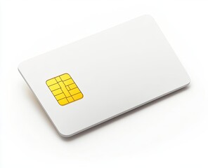 Blank white plastic smart card with embedded chip