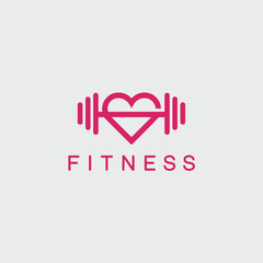 Fitness Logo Flat Vector Illustration