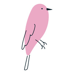 Simple pink bird. Perfect for spring and nature designs.