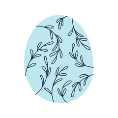 Simple illustration of blue Easter egg. For festive, spring and celebration designs.