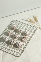Rustic Cool Whip Chocolate Cookies with Powdered Sugar	