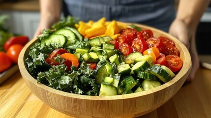 Fresh salad with mixed veggies.
