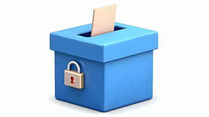 Secure Voting Ballot Box with Paper &ndash; Election & Democracy Concept