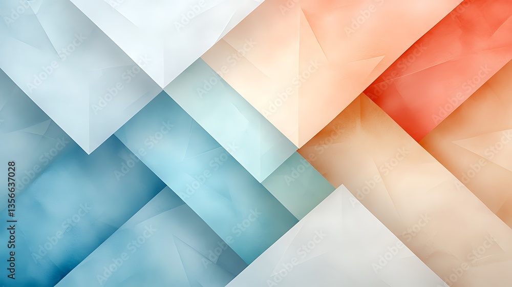 Poster abstract geometric patterns digital art modern design colorful background artistic style