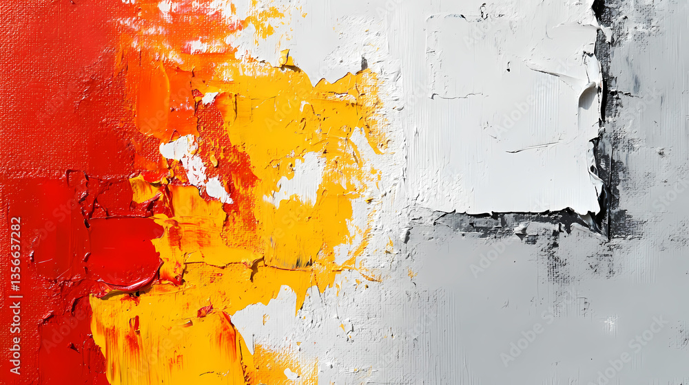 Poster dynamic canvas: an abstract artwork pulsates with bold color and textured brushstrokes, evoking emot