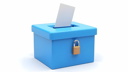 Secure Voting Ballot Box with Paper &ndash; Election & Democracy Concept