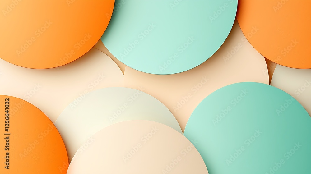 Poster modern abstract art colorful circular patterns in a creative digital design space