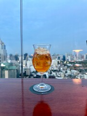 Cocktail on a rooftop bar