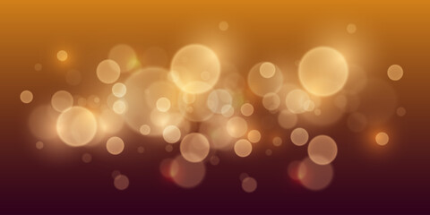 Magic golden bokeh, light lights and sparks. Vector EPS10