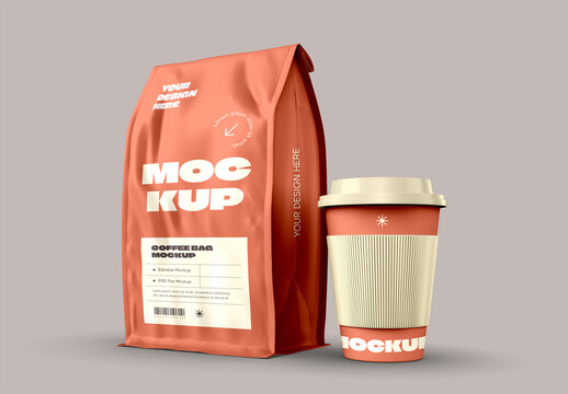 Coffee Bag Packaging Mockup Template