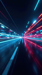 Abstract futuristic speed motion blur background with light streaks and digital technology elements,  digital abstract,  background