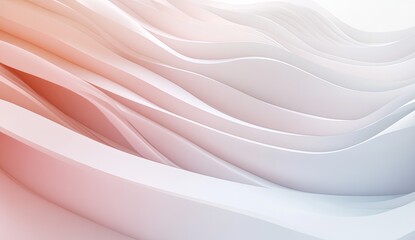 Abstract wavy shapes in soft pastel colors.  A dynamic composition of flowing lines and curves creates a sense of movement and depth. 