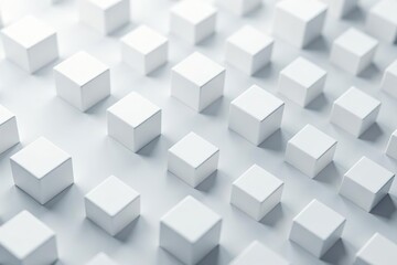 Abstract geometric background featuring a repetitive pattern of white cubes,  modern,  design