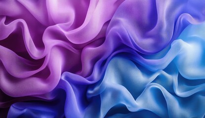 Obraz premium Delicate, flowing fabric in a gradient of purple, pink, and blue