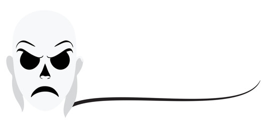Scary Furry Monster Face with Sharp Teeth - Halloween Vector Art