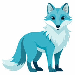 Fototapeta premium Winter's Whisper: An arctic fox in winter coat, a creature of serene beauty, it standing elegantly, the cool blue tones of its fur mirroring the frosty expanse of its habitat.