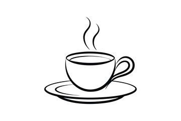 Line art vector illustration of a coffee cup.eps
