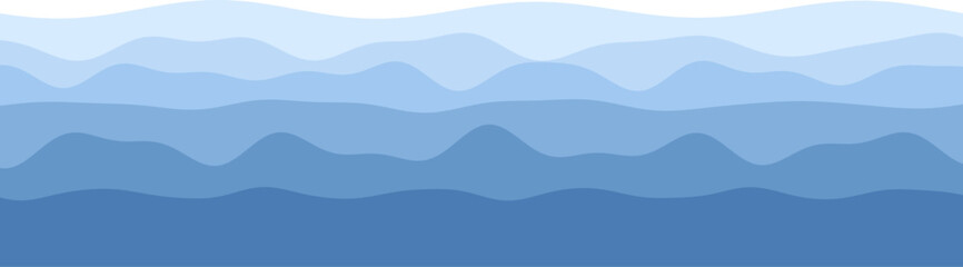 Abstract blue wave pattern in light to dark gradient hues.