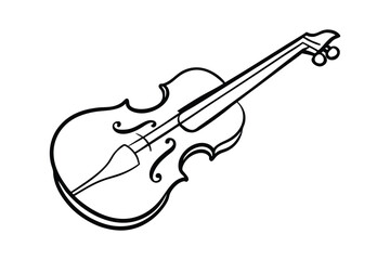 Obraz premium Line art vector illustration of a violin.eps