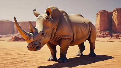 Fototapeta premium Rhino in the Desert