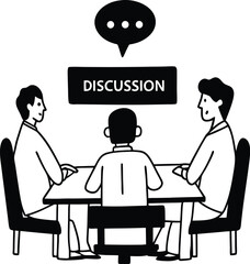 Discussion Meeting with People, Conversation, Teamwork, Communication Icon


