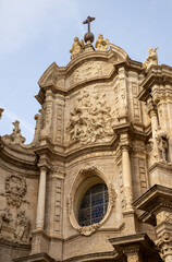 Valencia Cathedral and Miguelete Tower (Micalet) from Plaza de la Reina, Spain. A Gothic masterpiece standing tall, framed by the lively ambiance of one of Valencia&rsquo;s most iconic squares.