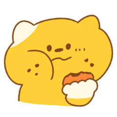 もぐもぐ食べるうれしいネコ (イエロー)