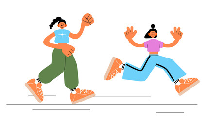 People are exercising at the gym. Woman with dumbbell.Cartoon isolated vector illustration.