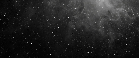 Obraz premium black and white dusty particle texture background with scattered fine grains and light speckles