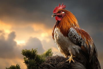 Majestic Rooster at Sunrise 