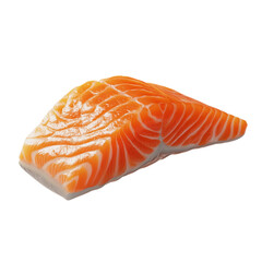 raw salmon steak on white
