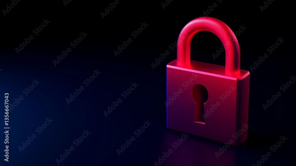 Poster vibrant digital lock with keyhole isolated on dark background for security and protection concepts