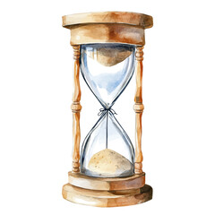 Watch Glass, watercolor illustration, isolated on a white background.