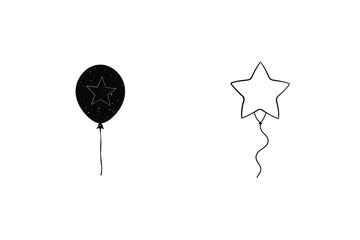 Simple Star Balloon Icons Party Decorations, Celebration, Festive