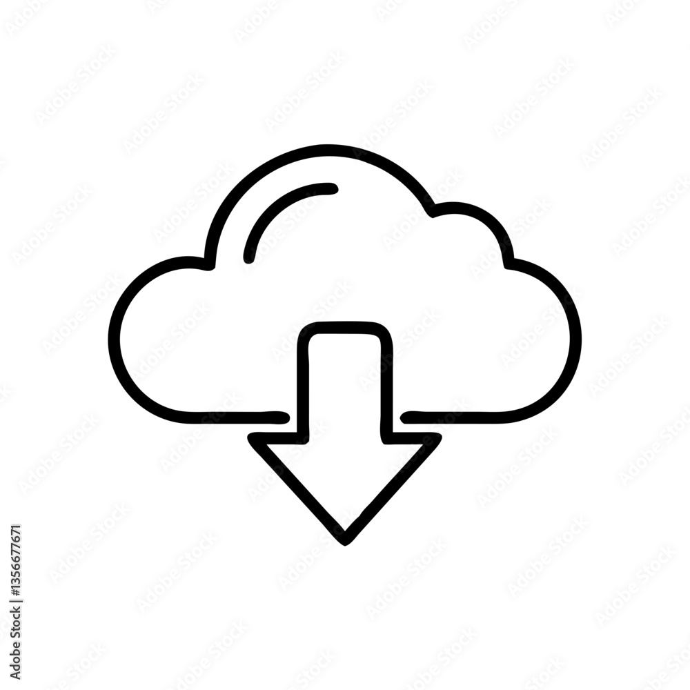 Poster computer mouse icon in minimalist style on a white background