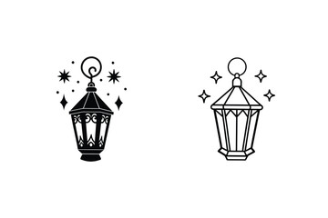 Elegant Line Art Lanterns Magic, Sparkle, and Night Light Designs