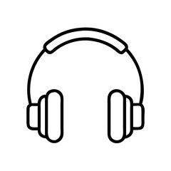 Fototapeta premium Headphones icon in minimalist line art style