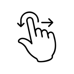 Obraz premium Hand gesturing swipe right on plain background