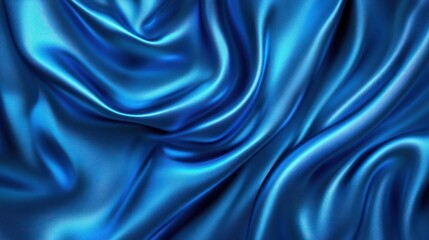 Obraz premium Abstract blue silk fabric with elegant, flowing folds and luxurious texture.
