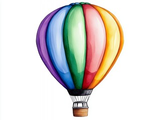 Fototapeta premium Colorful Watercolor Hot Air Balloon Illustration