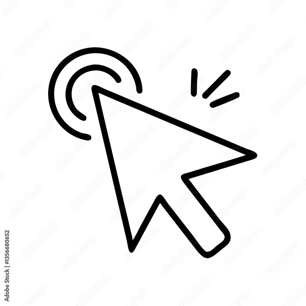 Poster cursor icon clicking with motion lines